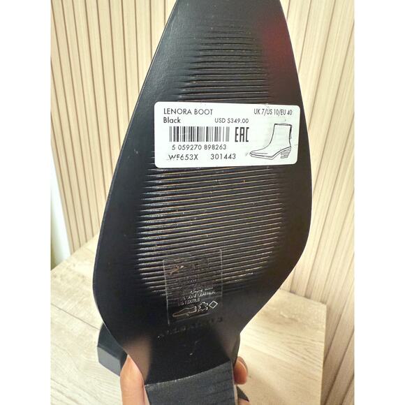 AllSaints Lenora Western Black Leather Bootie Size 10 Women's Shoes - Picture 12 of 14